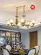 American Chandelier Living Room Lamp European Style Light Luxury Master Bedroom Dining Room Atmospheric Retro All-Copper Creative High-End Lamps