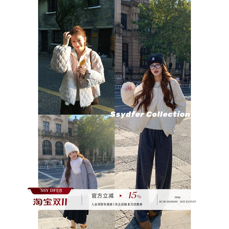 Ssydfer Gentleman Y【Three-Color Quilted Cotton Jacket】Large Button Design, Loose and Slimming Cotton Jacket for Women, Versatile Top