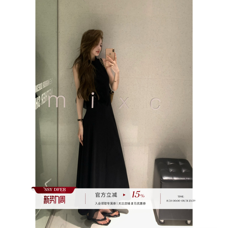 Ssydfer【Supermodel Black Swan】New High-Fashion Dress with a Versatile and Gentle Style, Niche A-Line Skirt