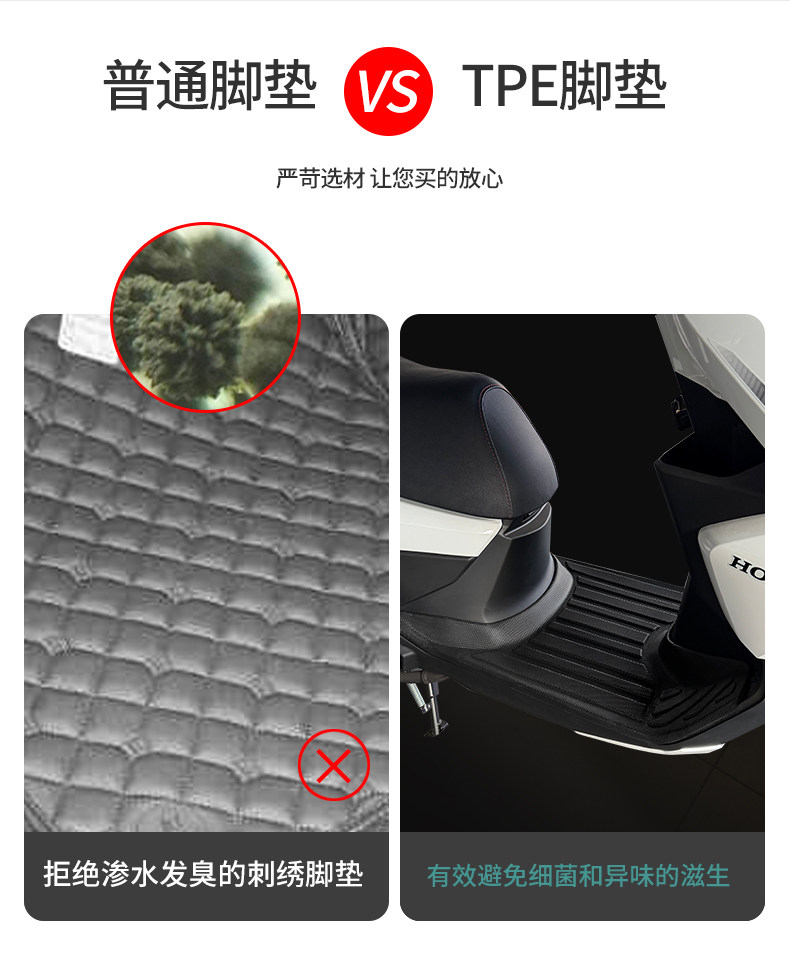 Suitable for Wuyang Honda Npf125 Foot Pads, Non-Slip, Wear-Resistant, Thickened Wh125T-13 Full Surround Pedal Pad Modification