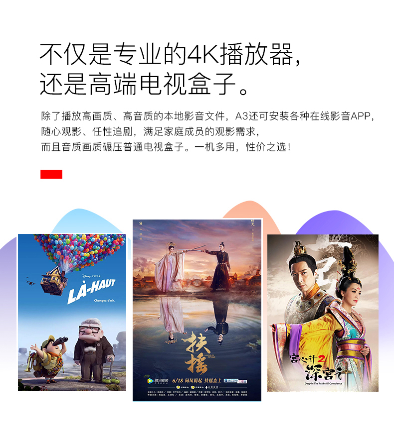 cục wifi Egreat Egreat A3 4K Blu-ray HD Hard Disk Player Network Player Home TV Box thiết bị phát wifi từ sim 4g