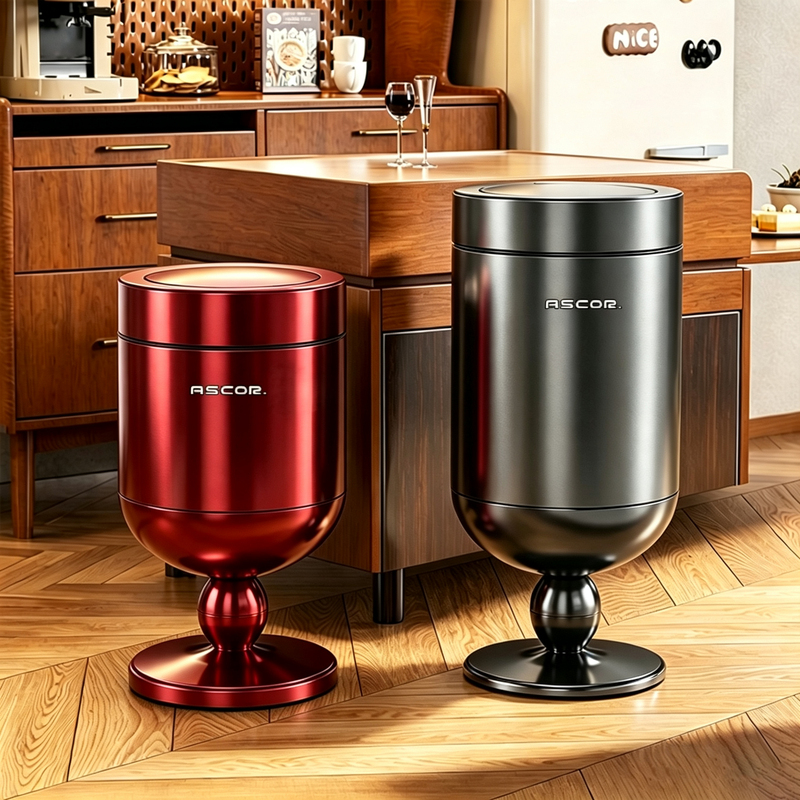 Stainless Steel Living Room Trash Can, Large, Light Luxury, High-End, 2026 New Model, High Aesthetic Value, Bedroom, Bathroom, with Lid, Movable