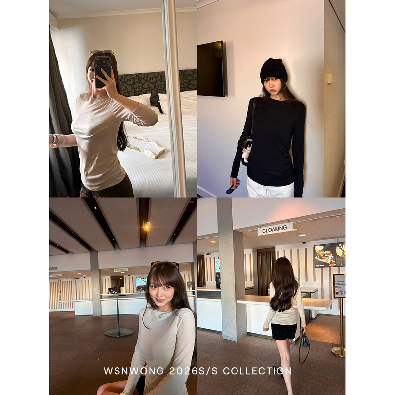 Wsnwong Classic Basic Three-Color Base T-Shirt, Spring and Autumn Loose Fit, Versatile Casual Simple Round Neck Long-Sleeve Top Wsnwong Classic Basic Three-Color Base T-Shirt, Spring and Autumn Loose Fit, Versatile Casual Simple Round Neck Long-Sleeve Top