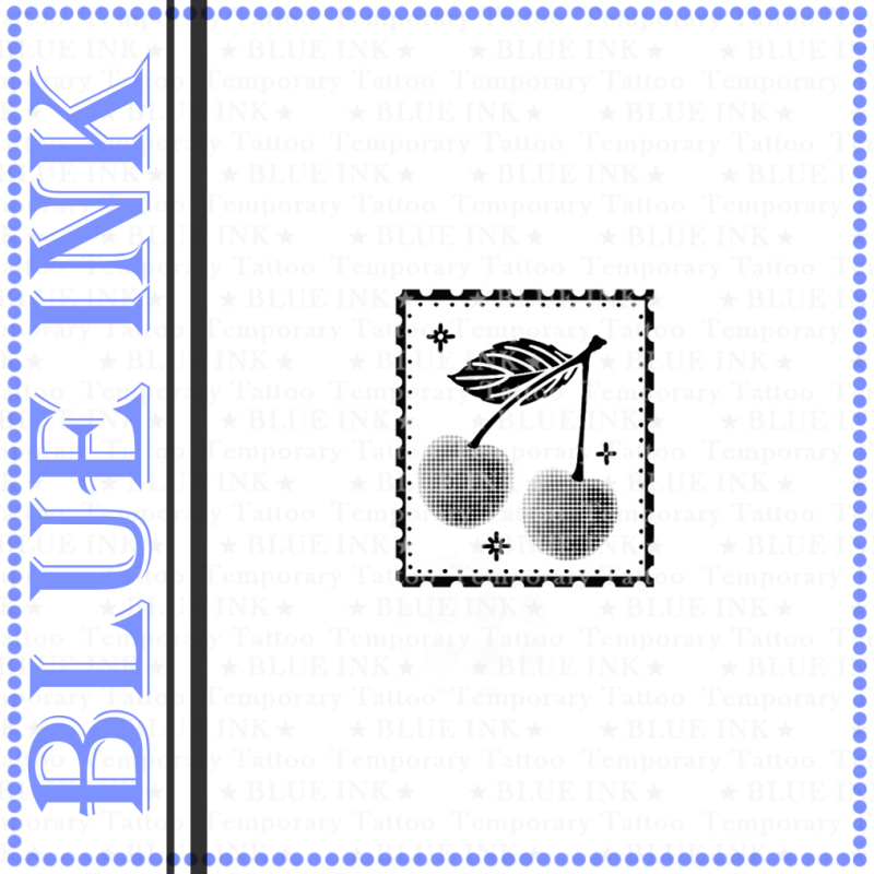 Blueink Good Night Sticker】110 Vintage Stamp Cherry Mark Non-Waterproof Non-Reflective Herbal Original Tattoo Sticker