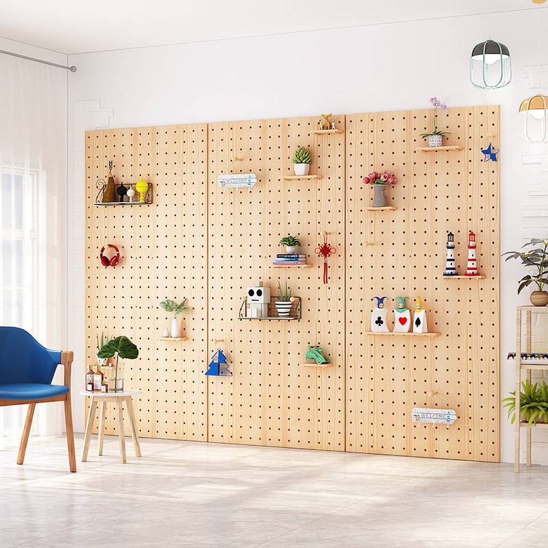 Cave board Solid wood partition Custom wooden wall Living room Kitchen wall Nordic storage wall wall hanging rack