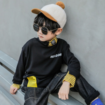 Boy plus velvet sweater high collar warm thick 2020 Autumn new autumn winter clothes big Children base shirt foreign atmosphere