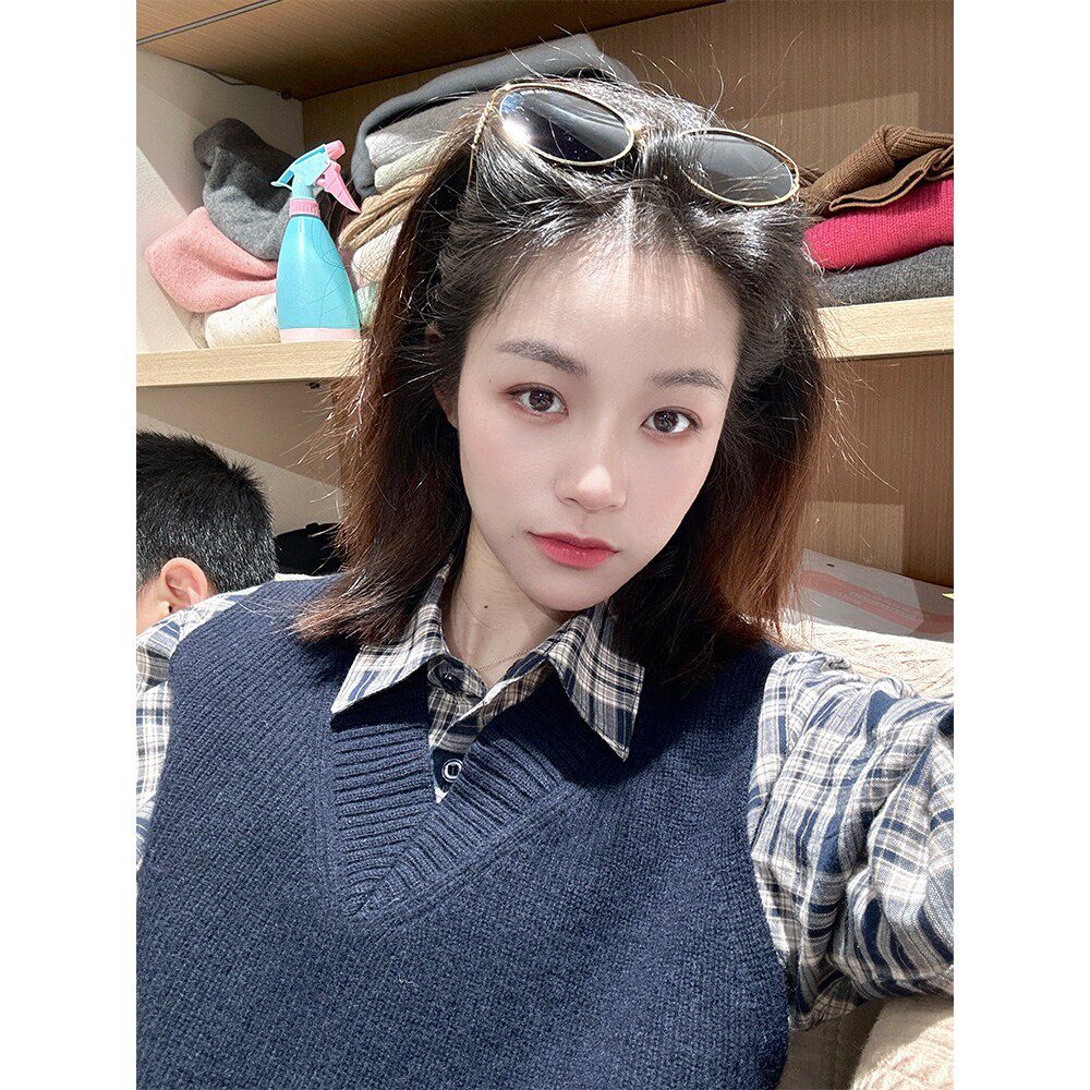 【XIAOQ MALL】チェック柄シャツジャケット