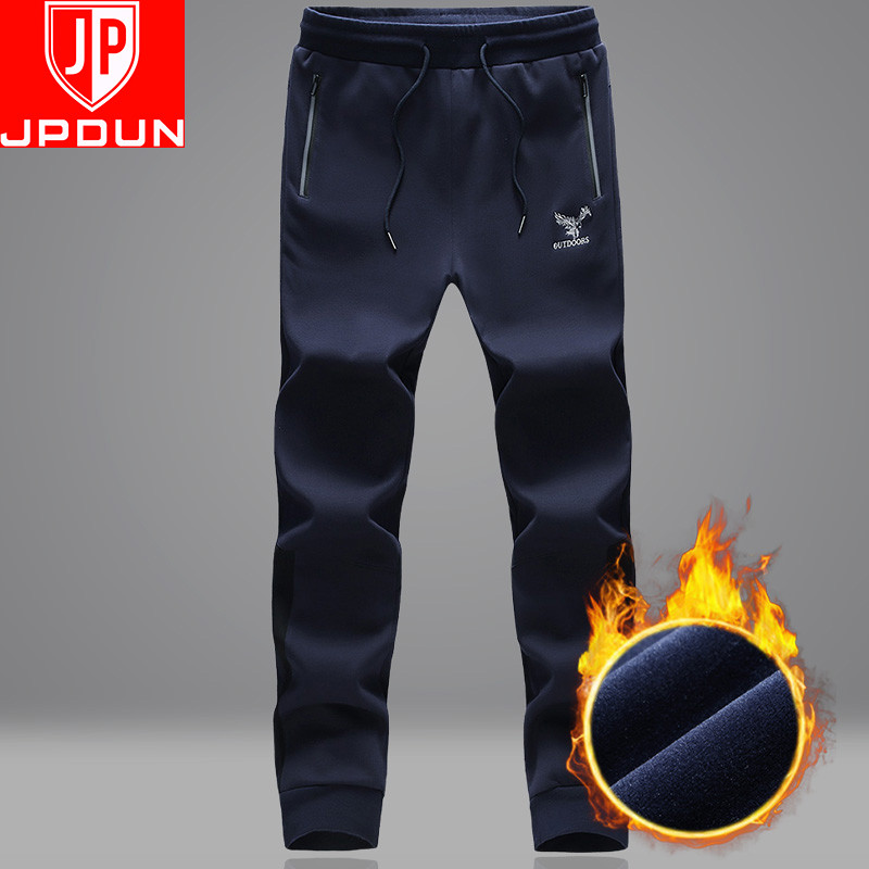 2019 new men's autumn winter sports pants male tightness plus suede pants loose casual long pants