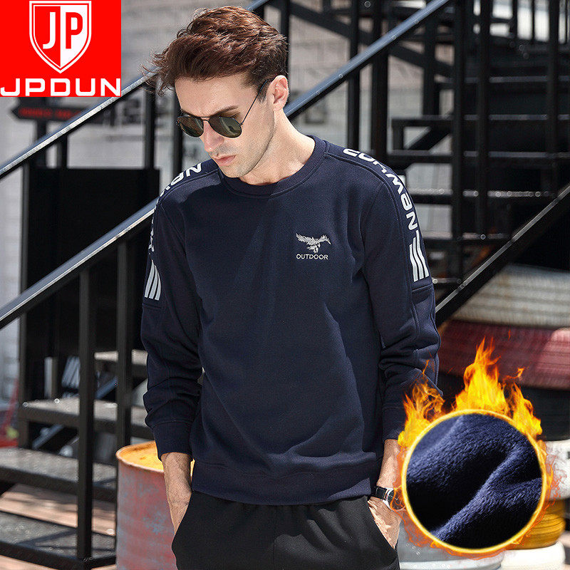 2019 new autumn and winter gush knitted cover head casual blouse men round collar tide card casual clothes