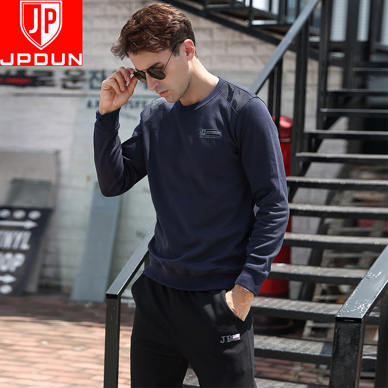 2019 new autumn men's casual sports round neck pullover long-sleeved casual top men's spring and autumn trendy brand