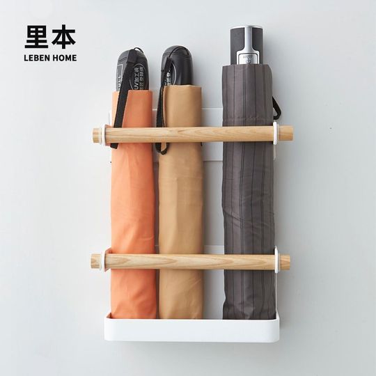 Регулируемая подставка для зонтов Riben, бытовая маленькая железная полка для хранения в японском стиле, дверца за входом, простая магнитная настенная подвеска