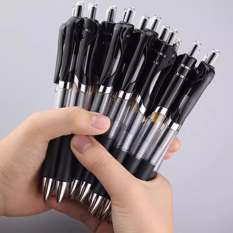New Black Gel Pen, Black Signature Pen, Bullet Tip, Needle Tip, Black Pen Body, Business Office Stationery Pen Kc