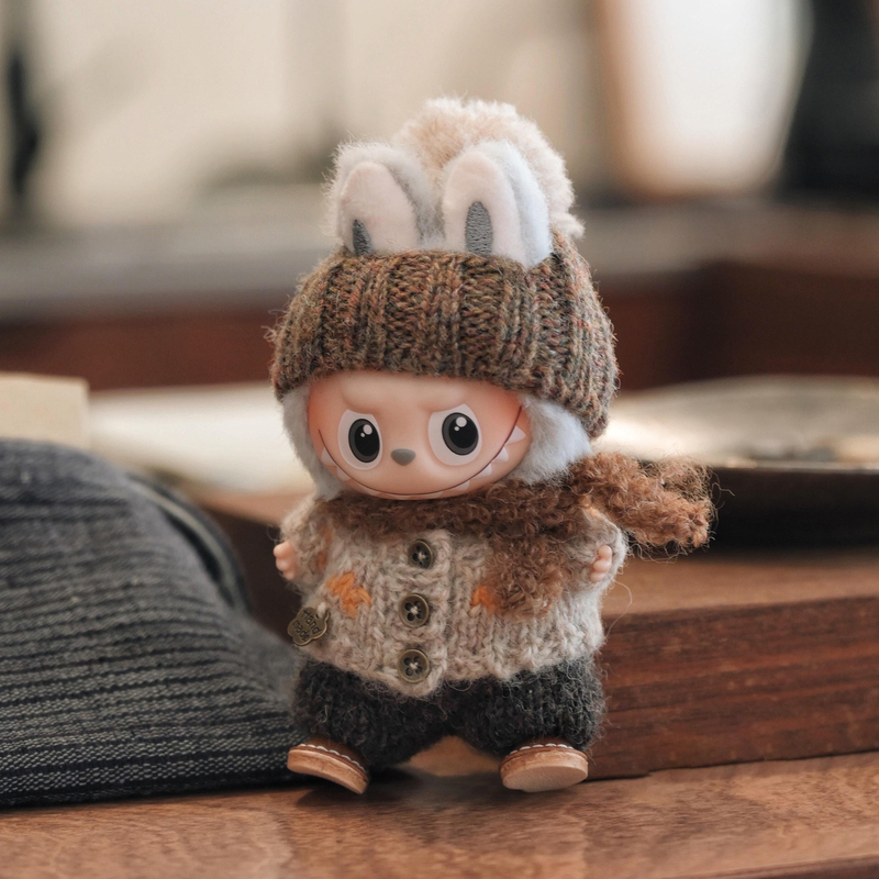 Labubu 4.0 Doll Clothes Handmade Knitted Yarn Clothes Labubu Fourth Generation Mini Set 10cm Secret Code