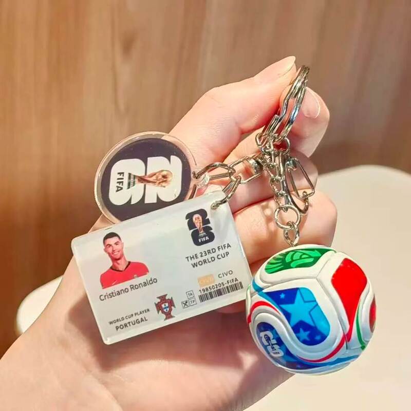 Football Pendant Messi Neymar Mbappe Ronaldo Amal Backpack Fun Keychain Commemorative Pendant Gift