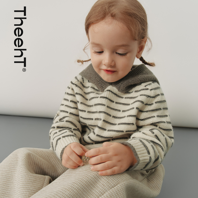 [New Product Launch] Theeht Children's Clothing Autumn and Winter Kidsren's Baby Sweater Yak Velvet Texture Jacquard Sweater