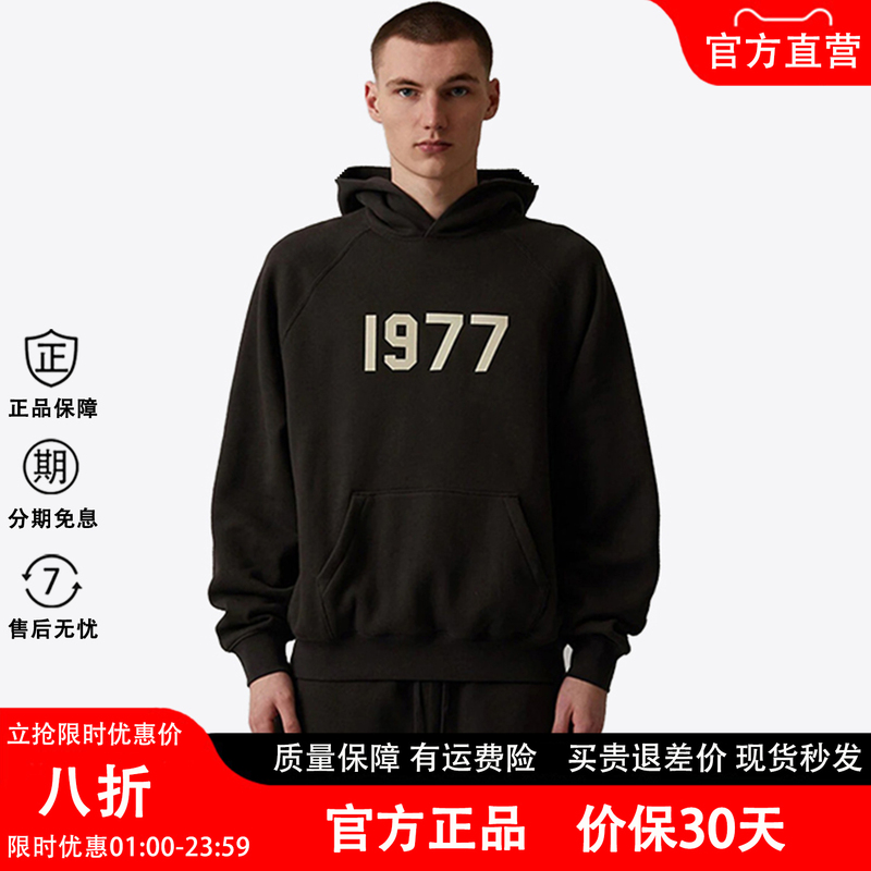 Official Genuine Essentials Fog Hoodie 1977 Sweatshirt American Fashion Brand Fleece-Lined Loose Fit Unisex