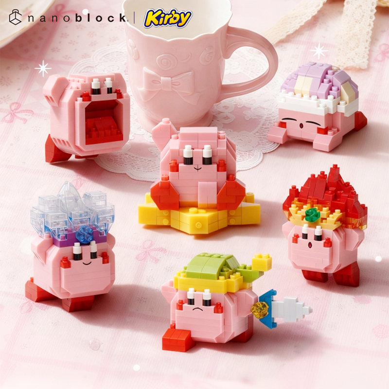 Japanese Nanoblock Kirby Miniature Mini Small Particle Building Blocks Assembly Collectible Toy Birthday Gift