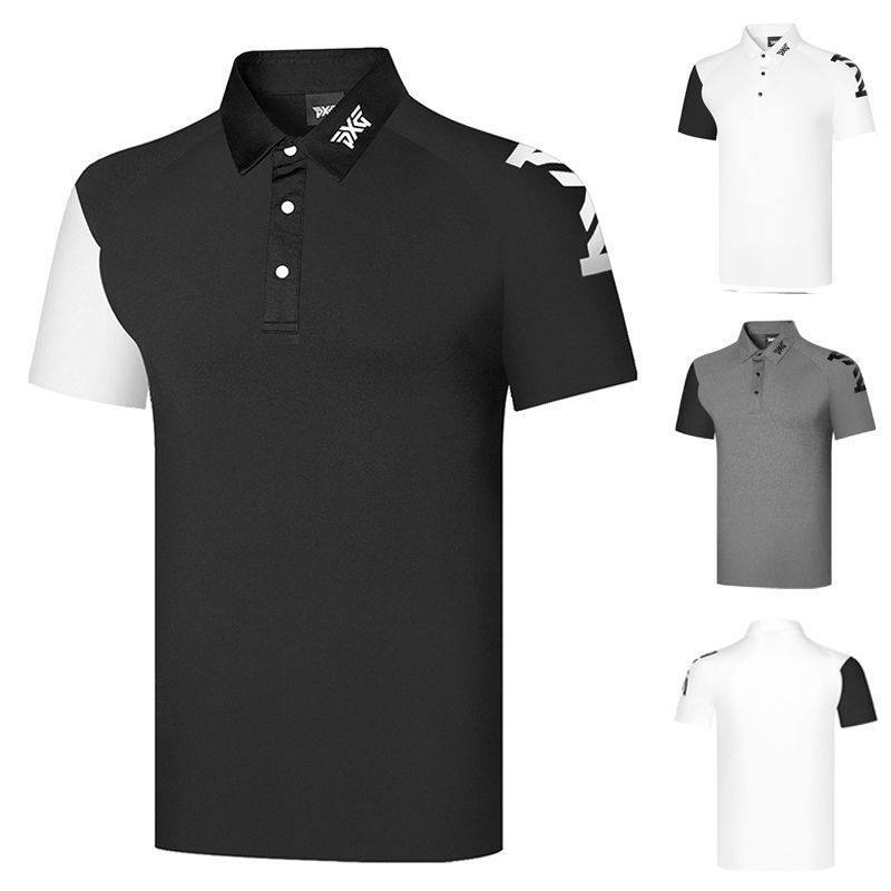 Pxg Golf Short-Sleeved T-Shirt Casual Sports Men's Top Polo Shirt Quick-Drying Breathable Elastic Golf Jersey Summer Pxg Golf Short-Sleeved T-Shirt Casual Sports Men's Top Polo Shirt Quick-Drying Breathable Elastic Golf Jersey Summer