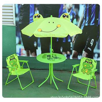 Children's table and chair set with umbrella, outdoor outing table and chair, bench, folding back chair, small table