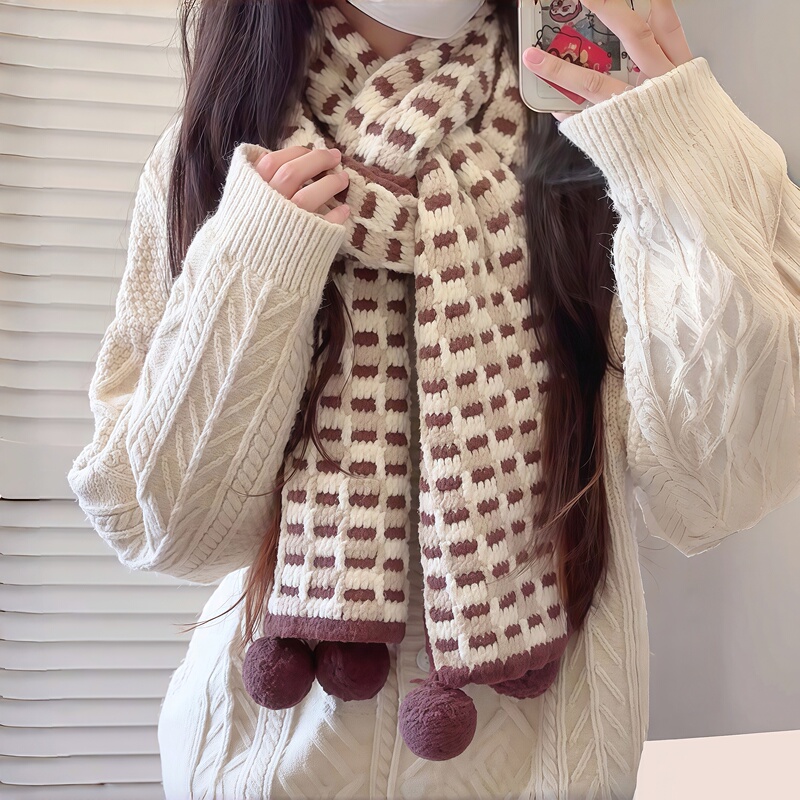 Chocolate Waffle~ Double-Sided Plaid Scarf Handmade DIY Yarn Material Crochet Autumn and Winter Warm Neck Warmer 2026 Chocolate Waffle~ Double-Sided Plaid Scarf Handmade DIY Yarn Material Crochet Autumn and Winter Warm Neck Warmer 2026
