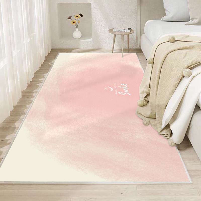 Japanese bedroom bedside blanket girl pink long gradient dopamine floor mat girl child master bedroom room carpet