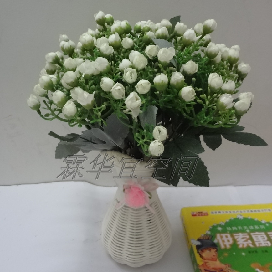 Bện nhựa bình hoa giỏ chèn mô phỏng hoa chậu hoa hoa trang trí nội thất máy tính để bàn trang trí sắt hoa đứng chậu đất nung trồng cây