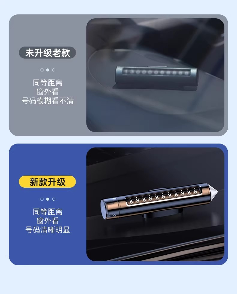 3-in-1 Car Phone Number Plate, Car Window Breaker Hammer, Temporary Car Number Plate, Car Decoration, Car-Specific