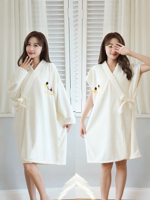 New Fashionable Wearable Lace-Up Bathrobe, Absorbent Quick-Dry Bath Towel, Non-Shedding, Soft and Comfortable Adult Robe