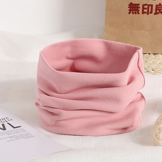 Cotton Neck Warmer for Women, Autumn and Winter Thermal Simple Korean Style Ins Versatile Solid Color Pullover Scarf for Men and Women