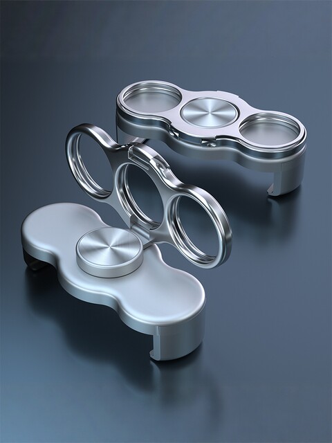 Double Ring Three-Finger Back Clip Phone Holder 360 ° Rotating Folding Magic Ring Lazy Stand Desktop Clip-On Stand
