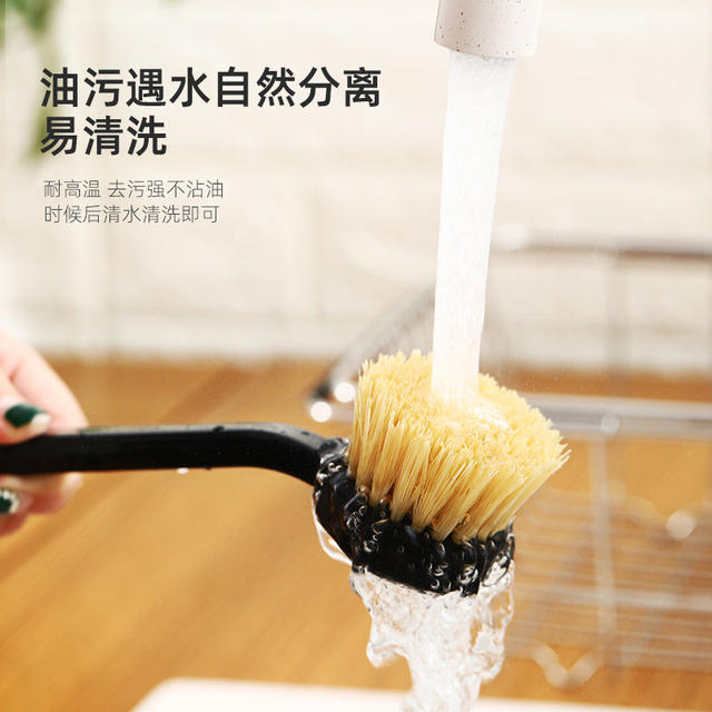 Japanese Export Quality Long-Handled Pot Brush, Does Not Easily Retain Oil, Does Not Damage the Pot, Kitchen-Specific Cleaning Pot Brush