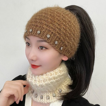 Autumn and Winter Woolen Hats for Women, Warm Headscarves, Head Wraps, Women's Knitted Hats, Wide-Brimmed Forehead Protectors, Hairbands to Cover White Hair