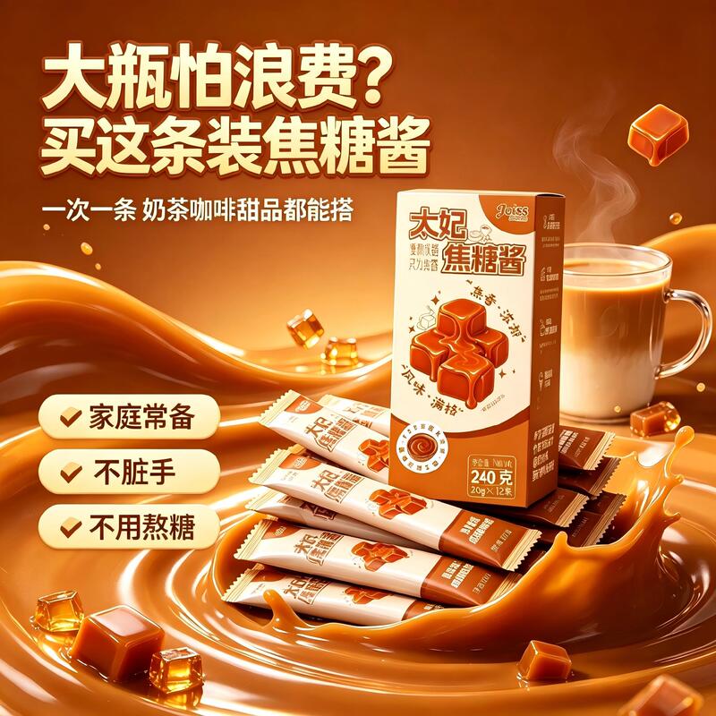 Jiaoyue Si Toffee Caramel Sauce Coffee Companion Ice Cream Sauce Baking Household Boxed Dessert Drink Caramel Sauce