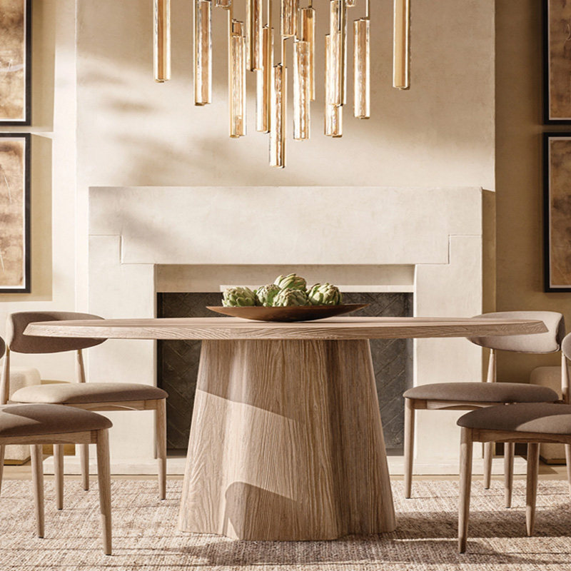 Rh American Furniture Dining Table French Country Retro Solid Wood Round Dining Table Modern Simple Elm Wood Western Dining Table Rh American Furniture Dining Table French Country Retro Solid Wood Round Dining Table Modern Simple Elm Wood Western Dining Table