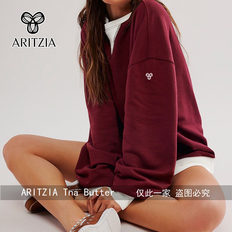 Canada's Aritzia Tna Autumn Lazy Style Long-Sleeved Casual Sports Loose Yoga T-Shirt Women's Top Sweatshirt Canada's Aritzia Tna Autumn Lazy Style Long-Sleeved Casual Sports Loose Yoga T-Shirt Women's Top Sweatshirt