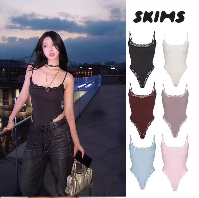 [Domestic Stock] Skism Kardashian Lace Camisole Bodysuit Fits Everybody Women's Tank Top