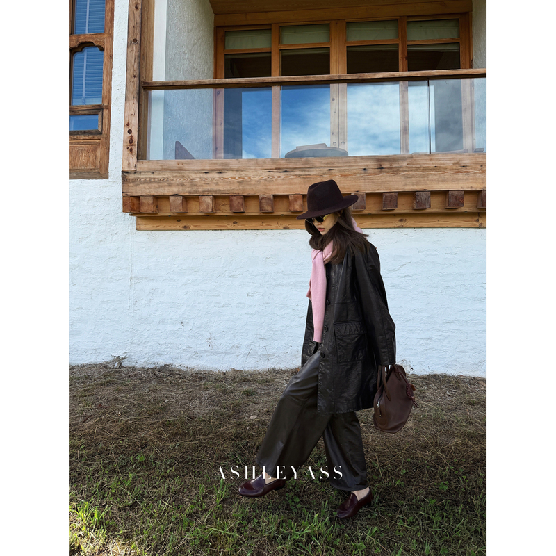 Ashleyass Paper-Thin Sheepskin 9-Point Leather Pants Turkish Thin Soft Sheepskin Elastic Waist Leather Pants Wide-Leg Pants Ashleyass Paper-Thin Sheepskin 9-Point Leather Pants Turkish Thin Soft Sheepskin Elastic Waist Leather Pants Wide-Leg Pants