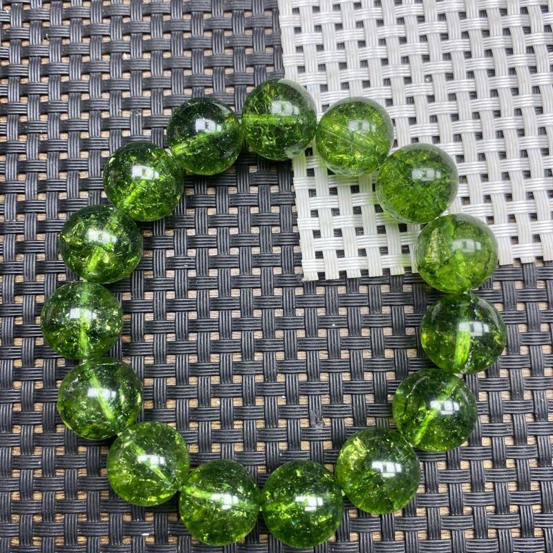 Peridot 14mm Bracelet Natural Peridot Bracelet Green Crystal Single Circle Green Jade Fresh Jewelry Gift Peridot 14mm Bracelet Natural Peridot Bracelet Green Crystal Single Circle Green Jade Fresh Jewelry Gift