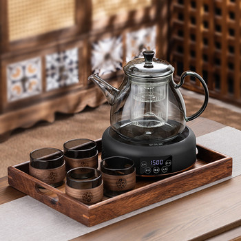Full glass steam cooking teapot household heat-resistant health pot new teapot electric pot electric pot stove complete set tea set