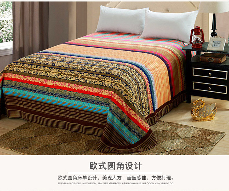 Chải bông denim bông dày mùa thu và mùa đông ấm áp 1,5m 1,8 m đôi giường chăn đơn - Bộ đồ giường bốn mảnh chăn ga gối everon