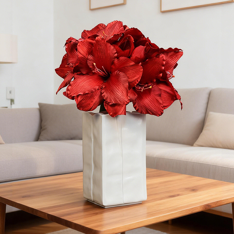 【Minimalist】Simple Aesthetic White Ceramic Flower Vase for Hotel and Homestay Soft Decoration, Minimalist Home Decor