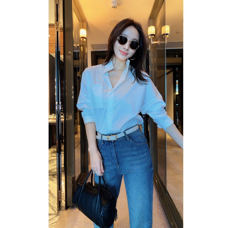 Yang Shengkun Pima Cotton Sorona Korean-Style High-End Versatile Design Shirt for Women R2608-8471