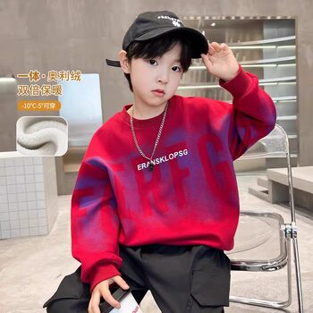 German Razt Brand Store Boys' Fleece Sweatshirt 2026 New Children's Autumn and Winter Tops Boys' Long Sleeves