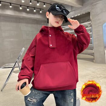 German Razt Brand Store Kidsren's Clothing Boys' Winter Fleece Sweatshirt 2025 New Kidsren's Autumn and Winter Sweatshirt