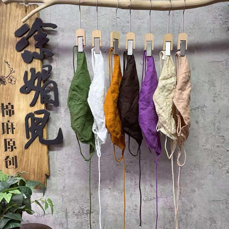 Linen Sand-Washed, Light-Colored, Lightweight, Breathable, Beautiful Back Design, Sleeveless Inner Layer Linen Sand-Washed, Light-Colored, Lightweight, Breathable, Beautiful Back Design, Sleeveless Inner Layer
