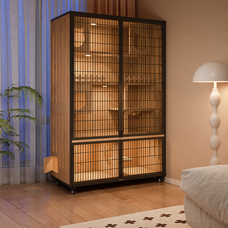 Solid Wood Cat Villa, Cat House, Cat Nest, Cat Climbing Frame, Integrated Luxury Cat House, Indoor Cat Cabinet, Panoramic Cat Room, Cat Cage