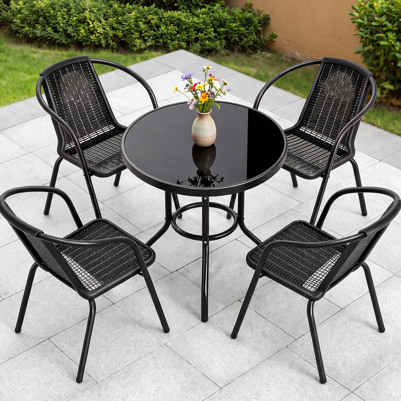 Outdoor Patio Table and Chair Set, Outdoor Open-Air Leisure Balcony Tea Table and Chairs, Garden Sun Protection Coffee Table, Rattan Chair Table and Chairs Outdoor Patio Table and Chair Set, Outdoor Open-Air Leisure Balcony Tea Table and Chairs, Garden Sun Protection Coffee Table, Rattan Chair Table and Chairs