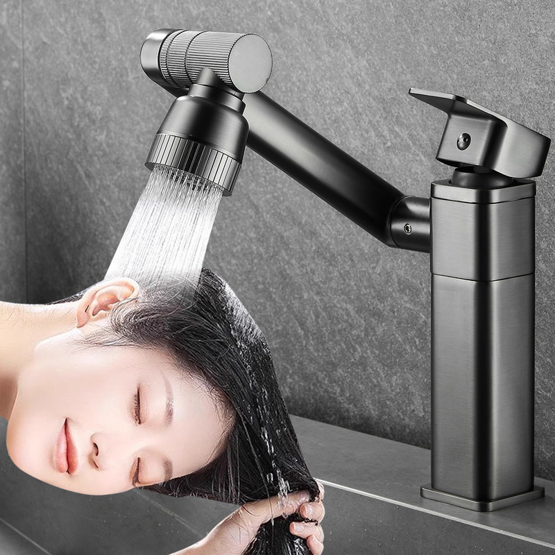 Jomoo Washbasin Hot and Cold Water Faucet Washbasin Vanity Room Universal Rotating Mechanical Arm Bathroom Sink Accessories