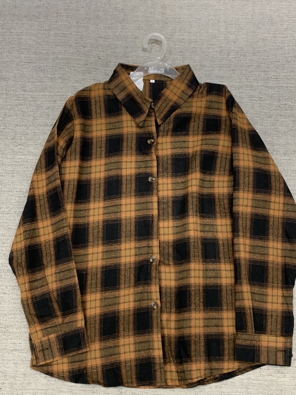Orange and Black Checkered Design Shirt Orange and Black Checkered Design Shirt