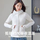 High-End Student Hooded Sweatshirt for Women, Autumn and Winter Double-Sided Fleece American-Style Zip-Up Jacket for Petite Figures